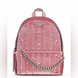 Victoria’s Secret Pink Velvet Studded Mini Backpack | NWOT